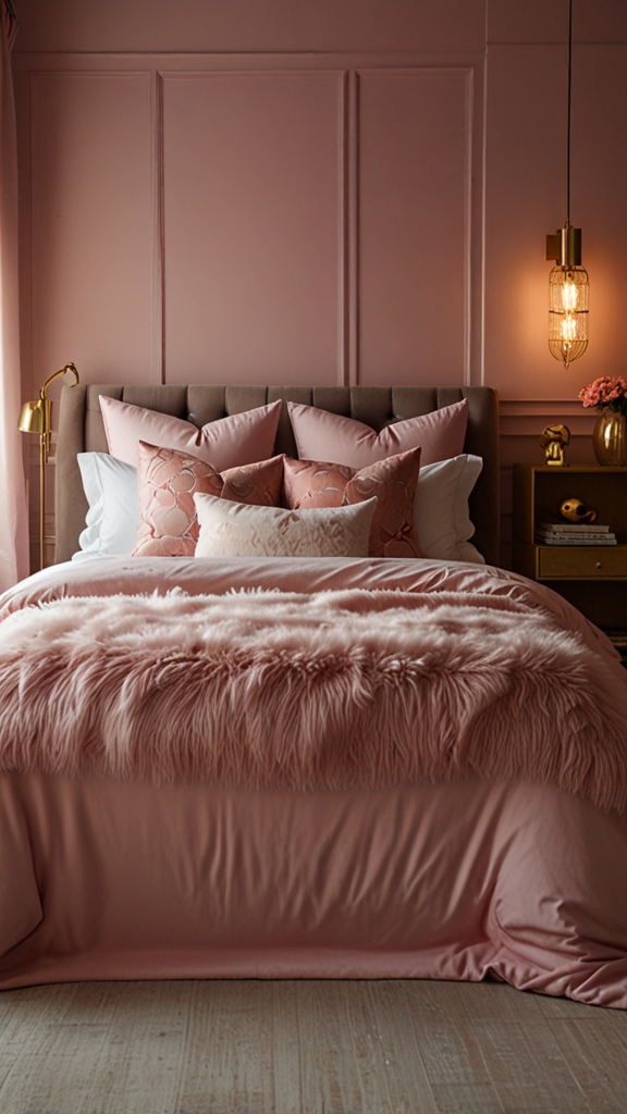 
new pink boho bed design, modern bed design, modern bedroom designs, modern wood bed frame,modern bedroom, 