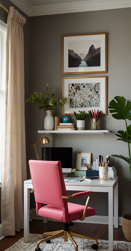 Black desk decor, Home office desk styling, Office desk organization, Desk accessories, Modern desk design