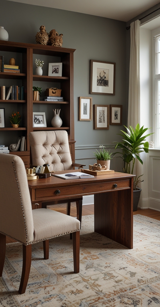 winter workspace, cozy home office, work from home setup, home office decor, winter office ambiance