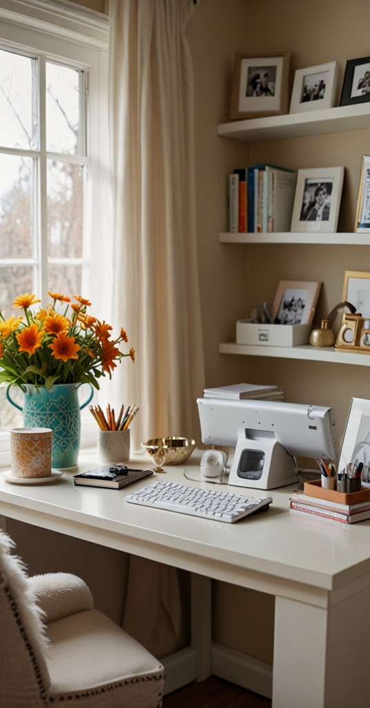 home office desk, office furniture, home workspace, office organization, desk decor