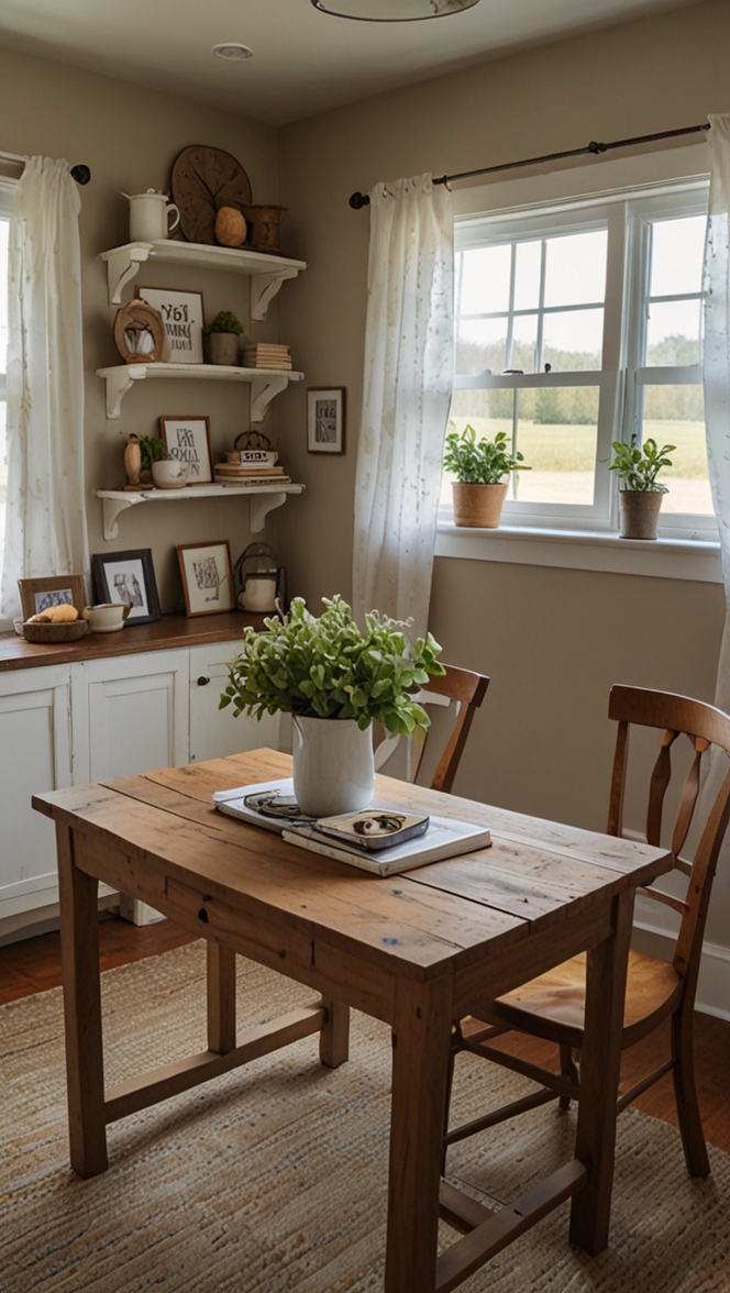 farmhouse decor, office design, cozy workspace, rustic office, vintage office