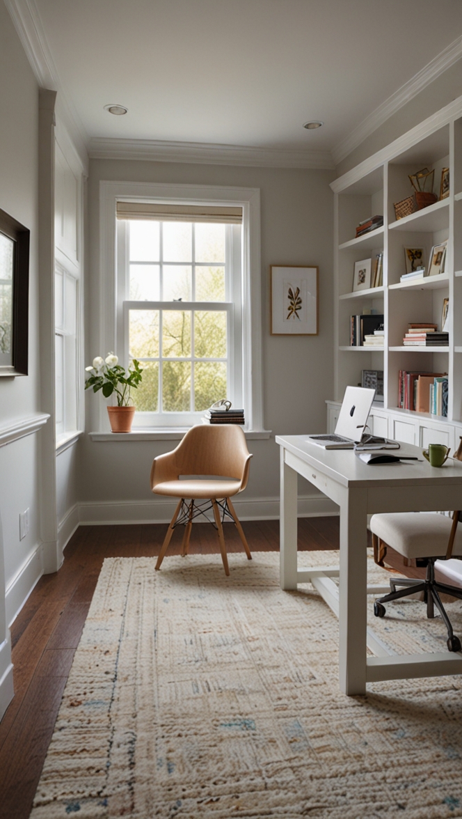 home office decor, white home office, minimalistic home office, modern home office, Scandinavian home office