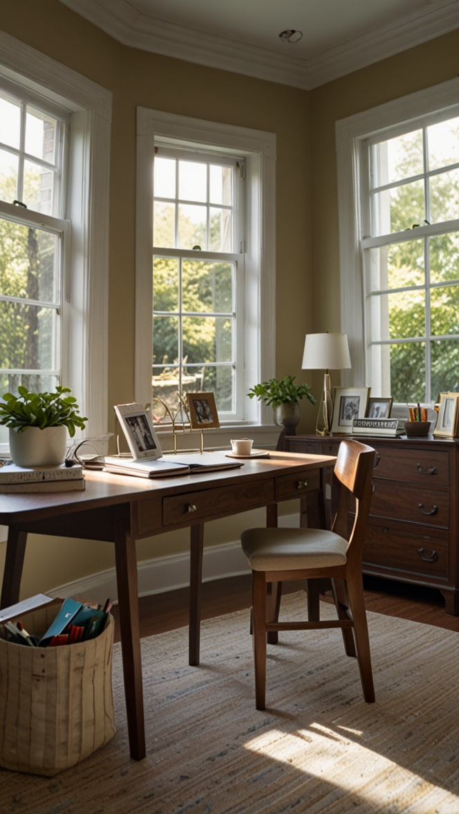 Natural light, Home office design, Window treatments, Workspace inspiration, Daylighting