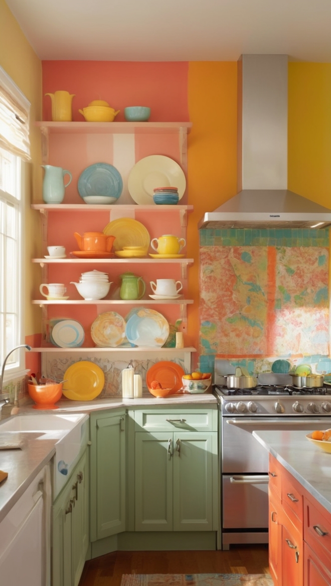 Colorful kitchen paint, Best kitchen paint choices, Lively kitchen colors, Kitchen color trends, Vibrant kitchen paint