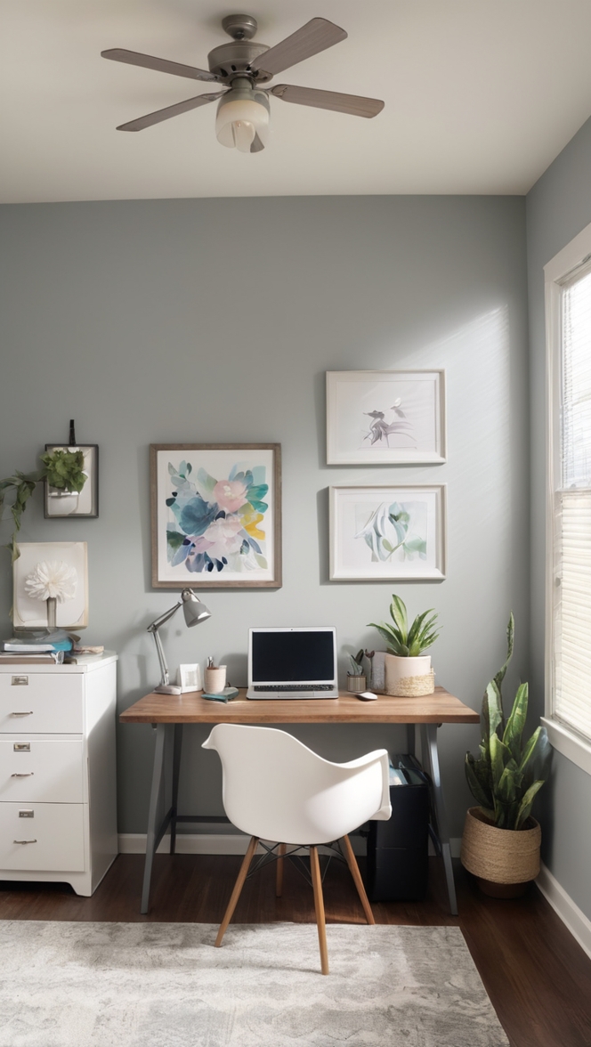 workspace design, home office decor, interior design, paint colors, accent walls