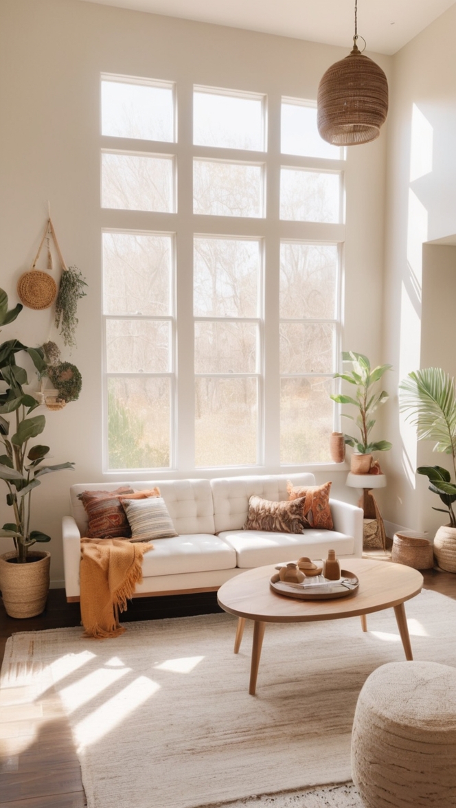 boho living room decor, minimalist home furniture, modern minimalist interior design, boho chic living room, minimalist bohemian decor