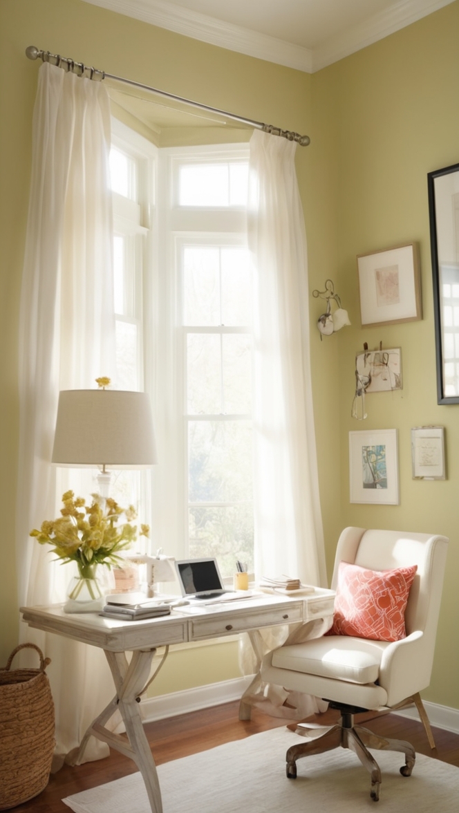 home office furniture, comfortable desk chair, ergonomic work setup, cozy office decor, productive workspace