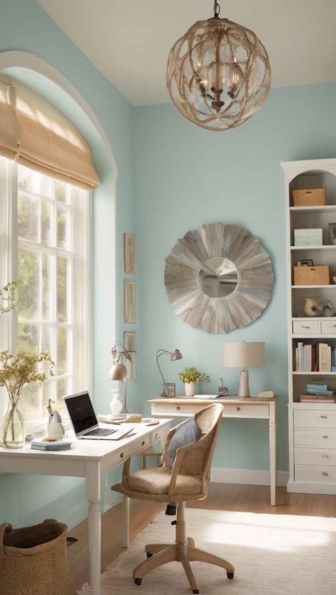 cozy office decor, minimalist workspace design, home office organization, simple office setup, stylish home office