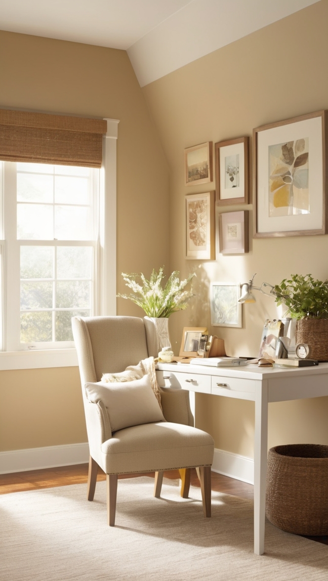 cozy office decor, home office design, workspace organization, modern office furniture, stylish office accessories