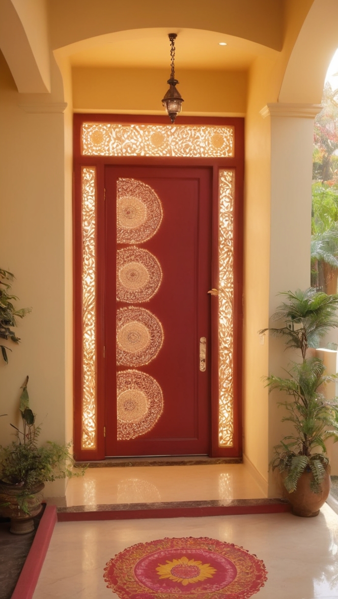Diwali decorations, Home entrance decor, Festive home decor, Diwali entrance ideas, Entryway decoration