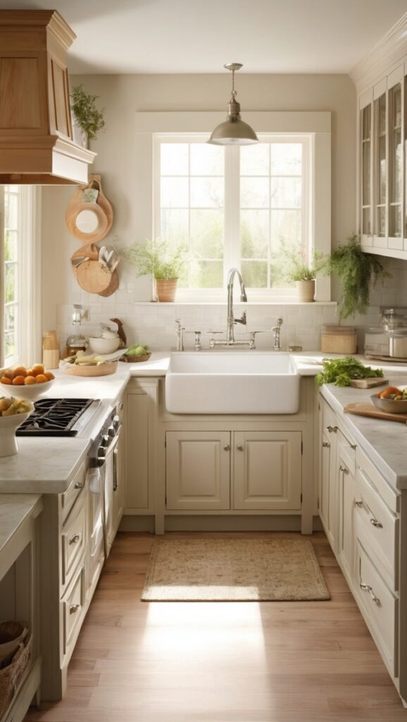How can I style my farmhouse kitchen cabinets for a rustic look ...
