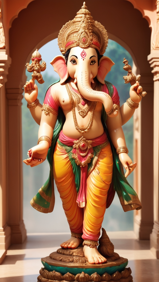 ganesha sculpture, brass ganesh idol, hindu deity statue, elephant god figurine, religious home decor