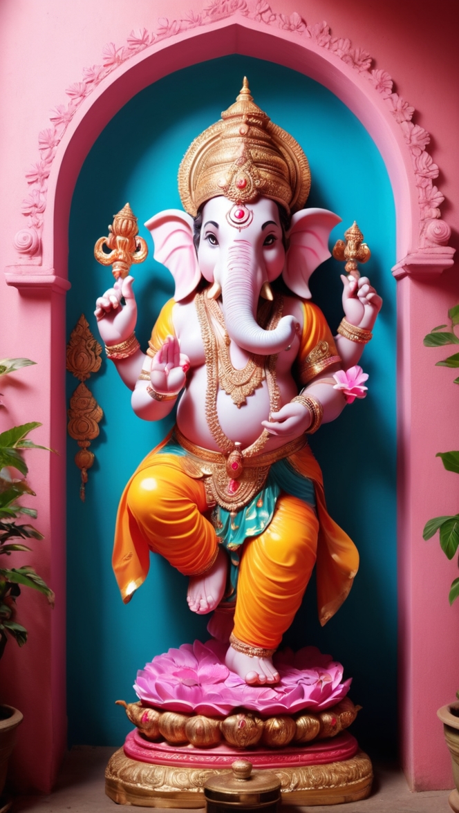 ganesha sculpture, brass ganesh idol, hindu deity statue, elephant god figurine, religious home decor