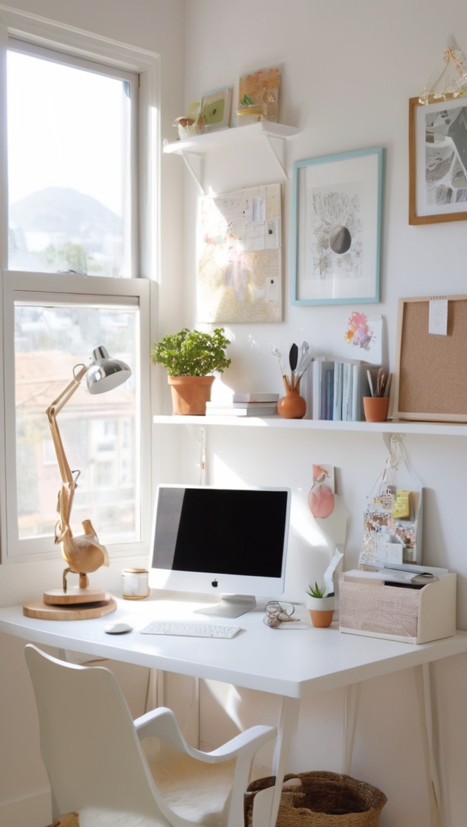 home office móvel planejado, decoração home office pequeno, mesa para home office moderna, cadeira home office ergonômica, iluminação para home office