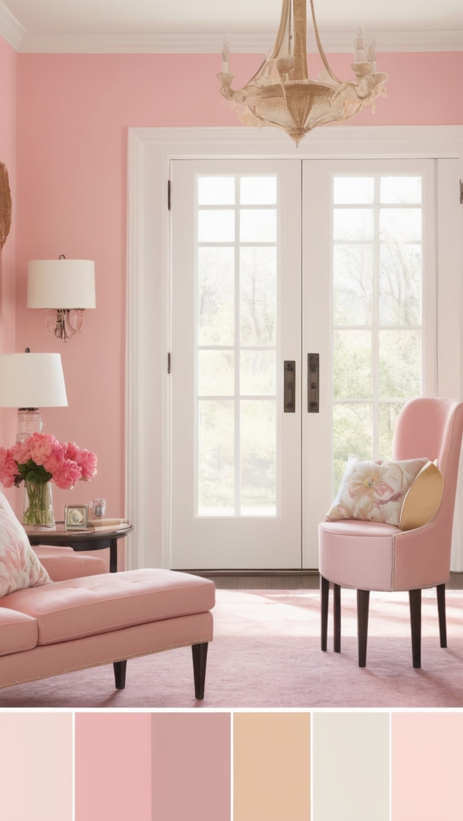 pink paint colors, pink color scheme, pink color chart, pink color palette inspiration, pink color swatches