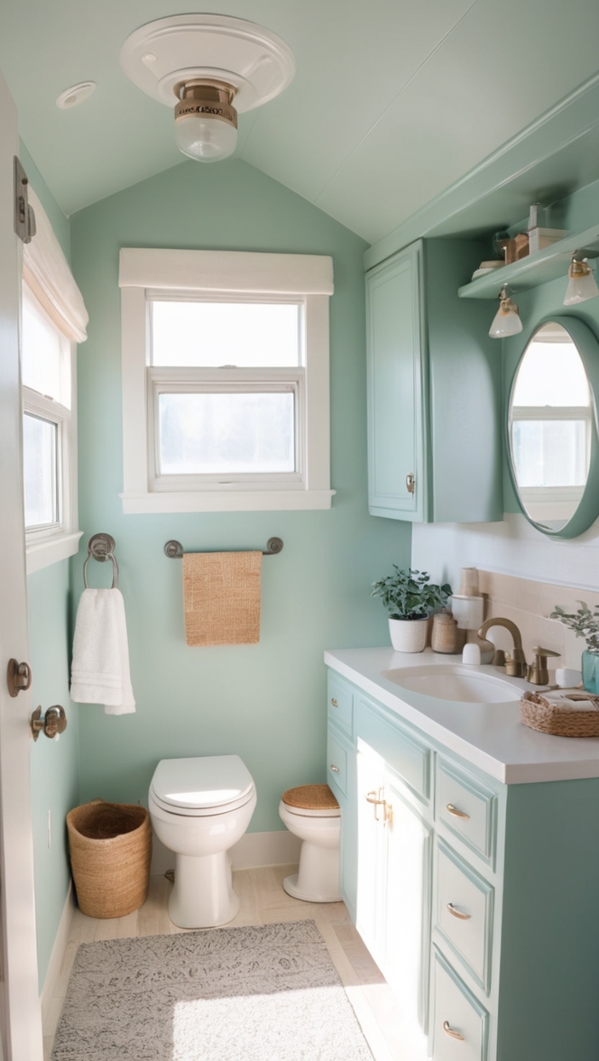 camper renovation, small bathroom upgrade, compact RV remodel, tiny trailer makeover, motorhome renovation