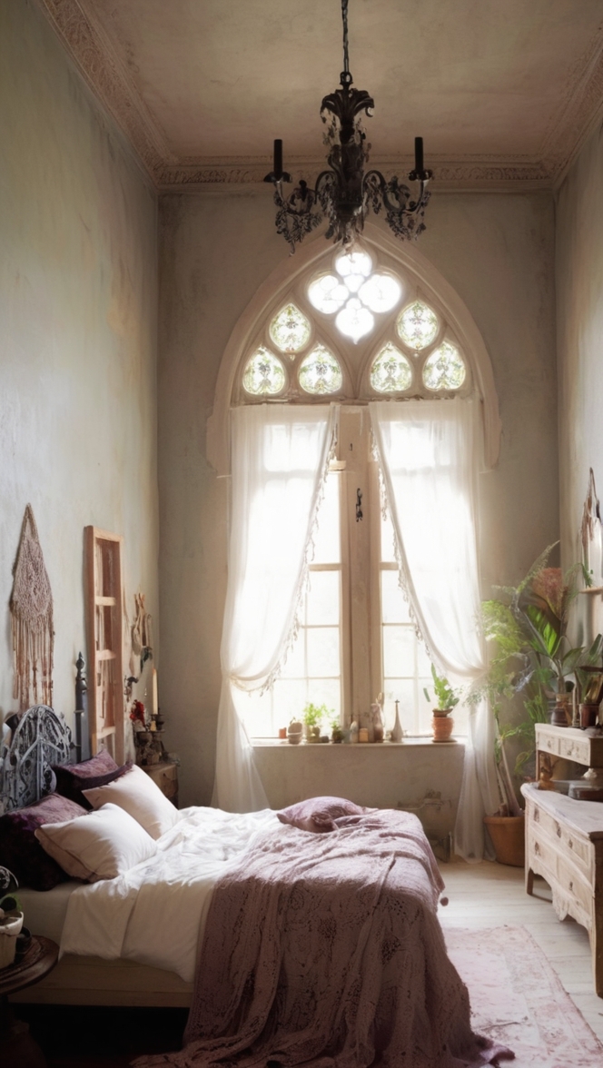 boho chic decor, bohemian bedroom ideas, gothic home decor, dark boho room, boho goth style