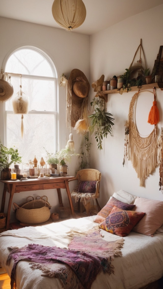 boho bedroom decor, bohemian wall tapestry, mystical room decor, wiccan home accessories, enchanting bedroom design