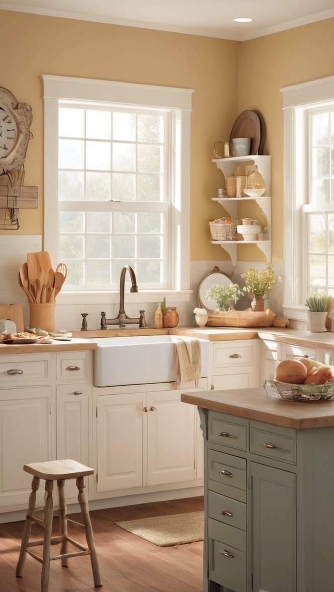 country kitchen decor, farmhouse kitchen design, rustic kitchen ideas, vintage kitchen decor, modern farmhouse kitchen