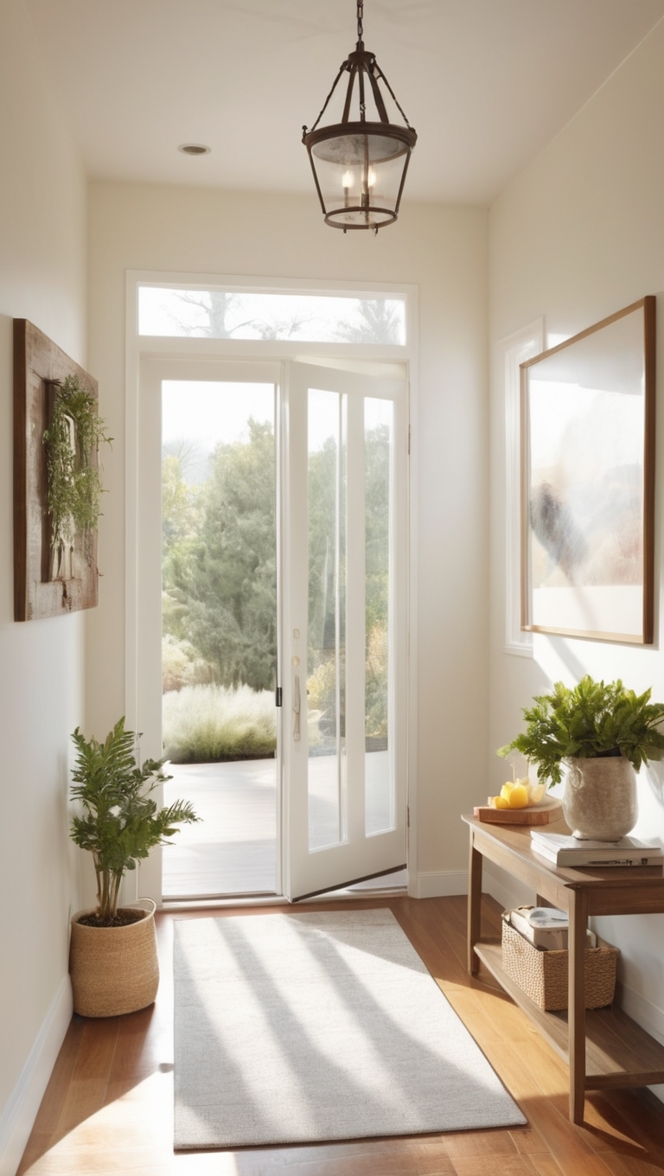 cozy home decor, entrance rug, entryway furniture, front porch makeover, inviting entryway