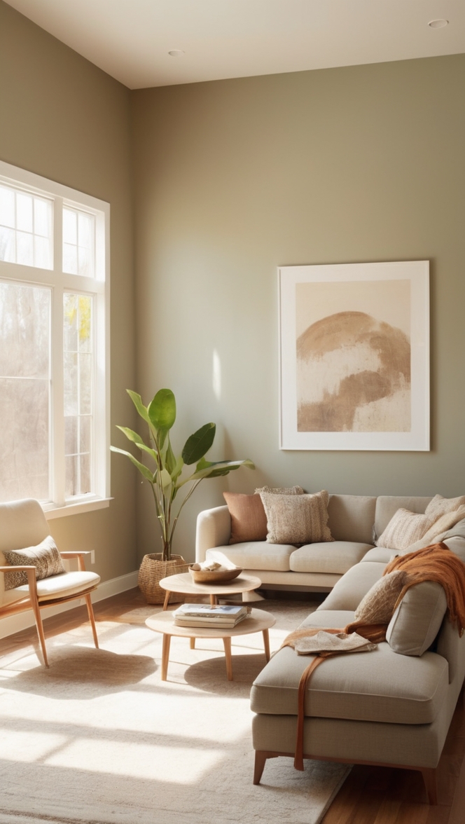 minimalist decor ideas, serene living space, modern simplicity, neutral color palette, nature-inspired design