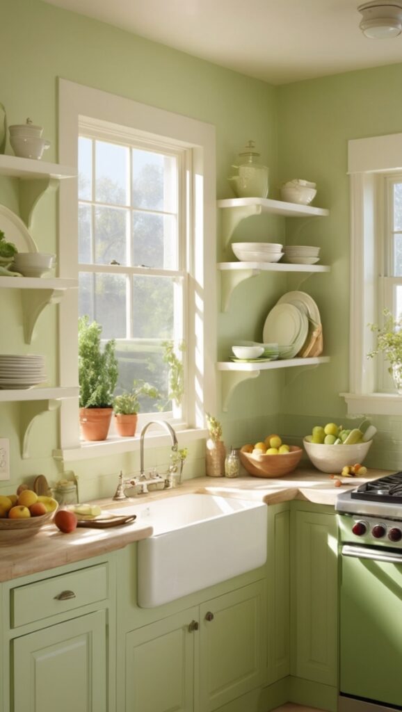 What are the best design tips for a green farmhouse kitchen ...