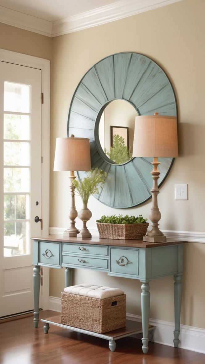 entryway console table, hallway accent table, foyer entry table, front door console table, entrance hall table