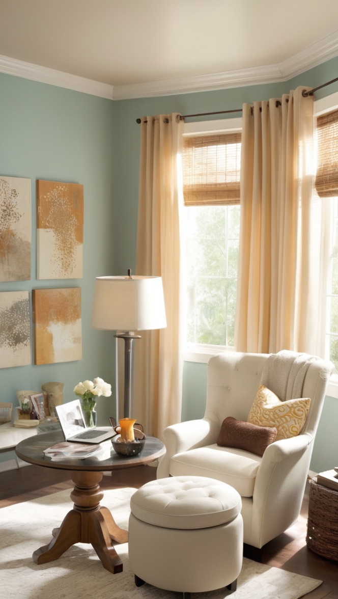 home office decor, comfortable office chair, working from home, cozy office design, stylish home office