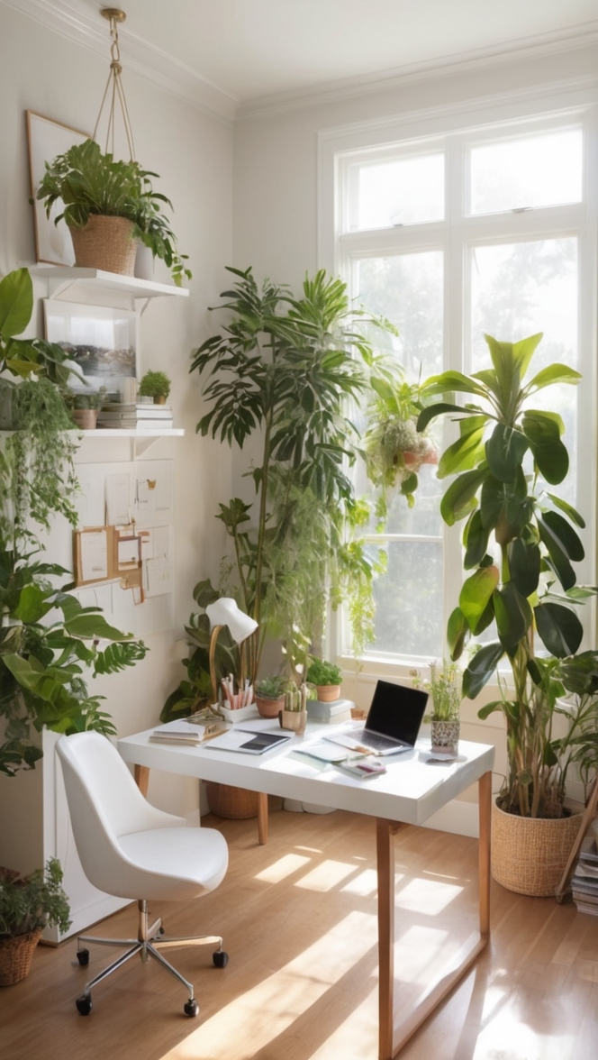 home office design, indoor plants for home office, office desk plants, work from home plants, home office decor