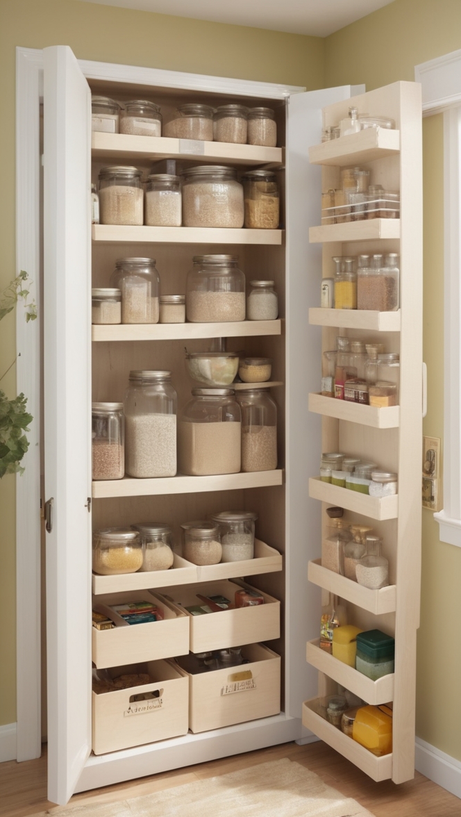 kitchen storage solutions, pantry organization ideas, cabinet organizers, kitchen shelving units, organizing kitchen cabinets