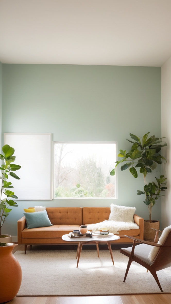 mid century modern sofa, minimalist furniture, Scandinavian design, retro living room, vintage decor