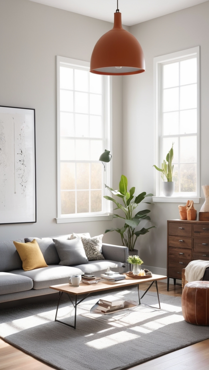 minimalist home decor, industrial furniture, modern loft design, urban living space, sleek interior design