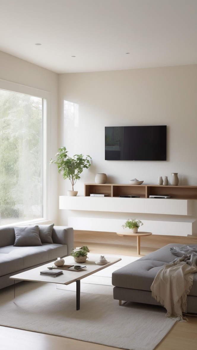 modern living room design, clean living room decor, contemporary home interior, sleek minimalist style, stylish living room furniture