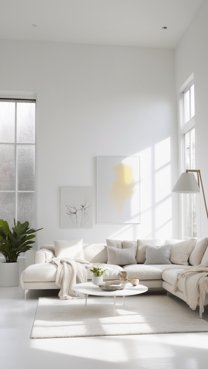 clean minimalist home decor, minimalist home interior, modern minimalist living room, minimalist Scandinavian design, contemporary white living room