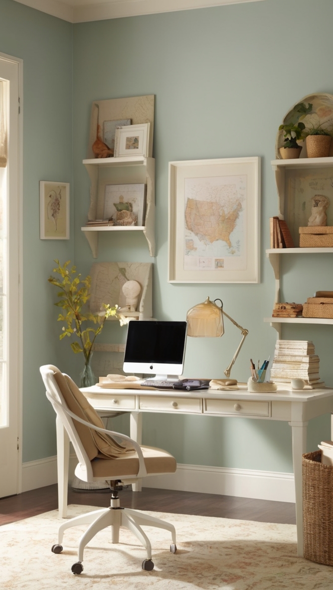 small home office decor, cozy home work space, modern office design, minimalist workspace, stylish office setup