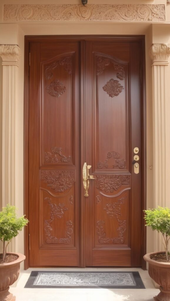 How can I get a stunning teak wood main door design for my Indian ...