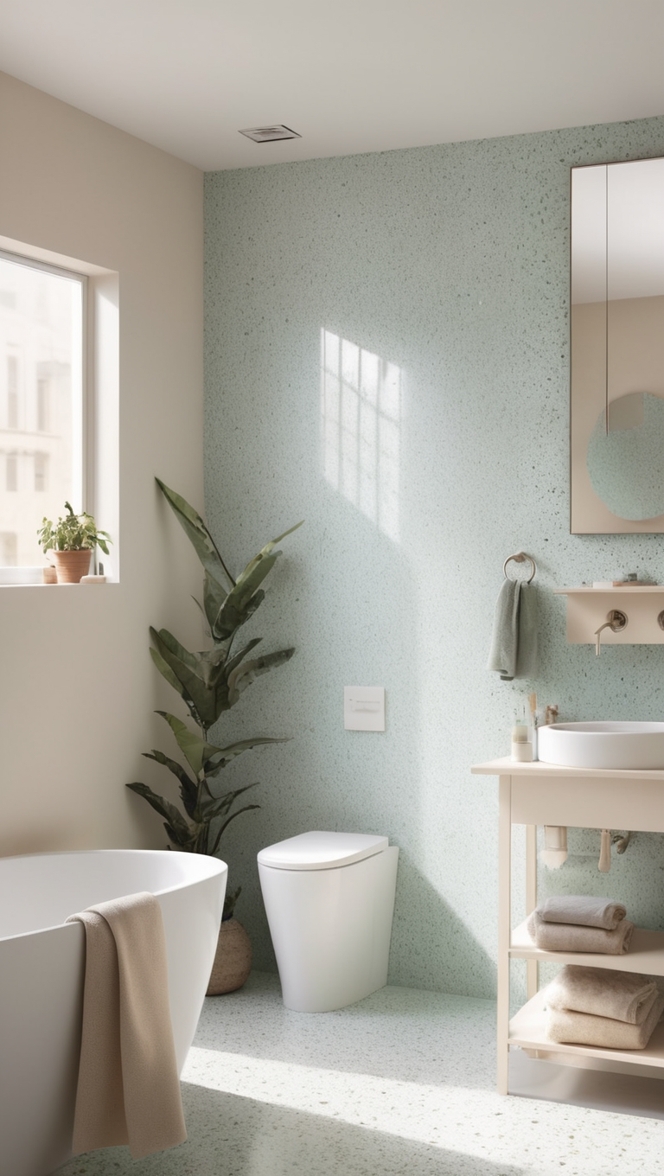 terrazzo bathroom tiles, terrazzo floor bathroom, bathroom terrazzo, terrazzo tile floor, terrazzo bathroom ideas