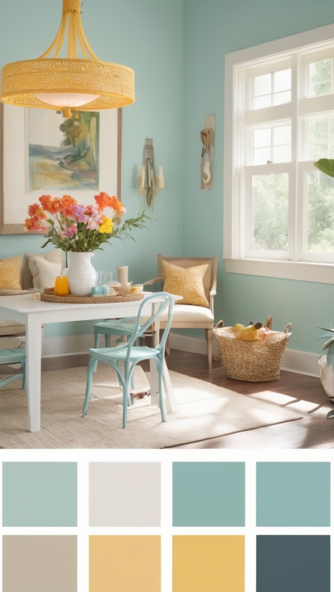 Summer color palette, Bright color scheme, Vibrant color palette, Warm color selection, Tropical hues