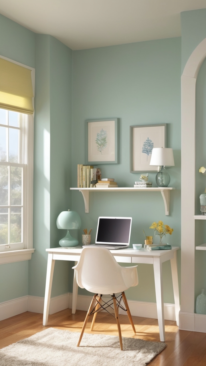 home office design, small home office decor, space-saving office furniture, home office organization, compact desk solutions