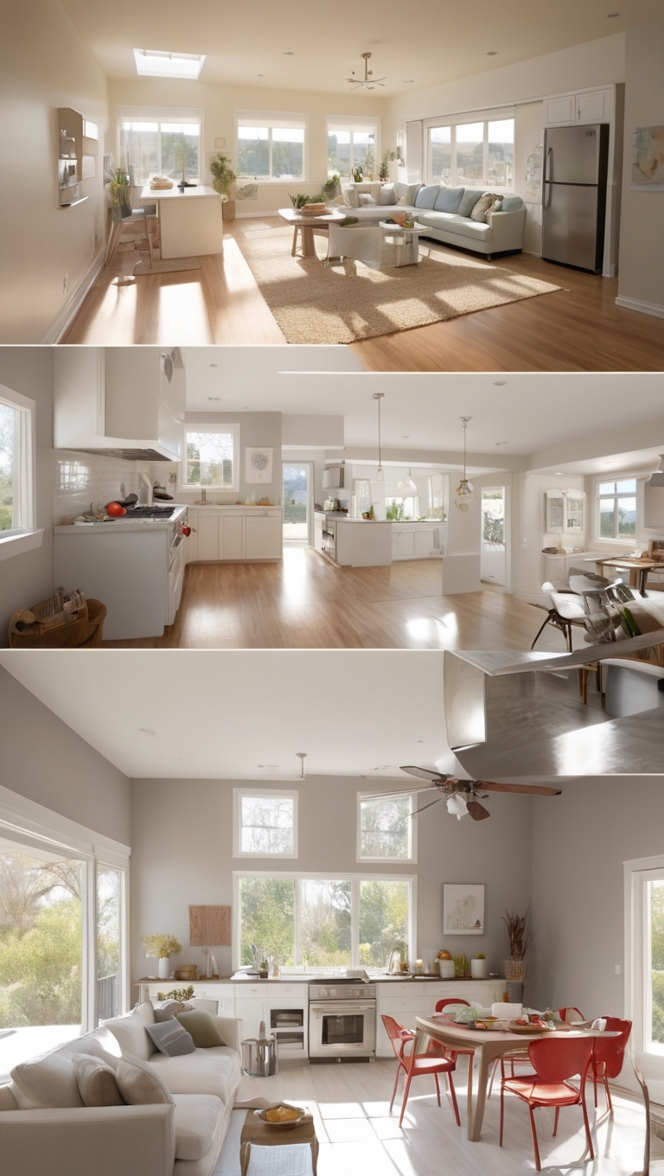 open concept design, home renovation, modern kitchen, interior design services, contemporary decor