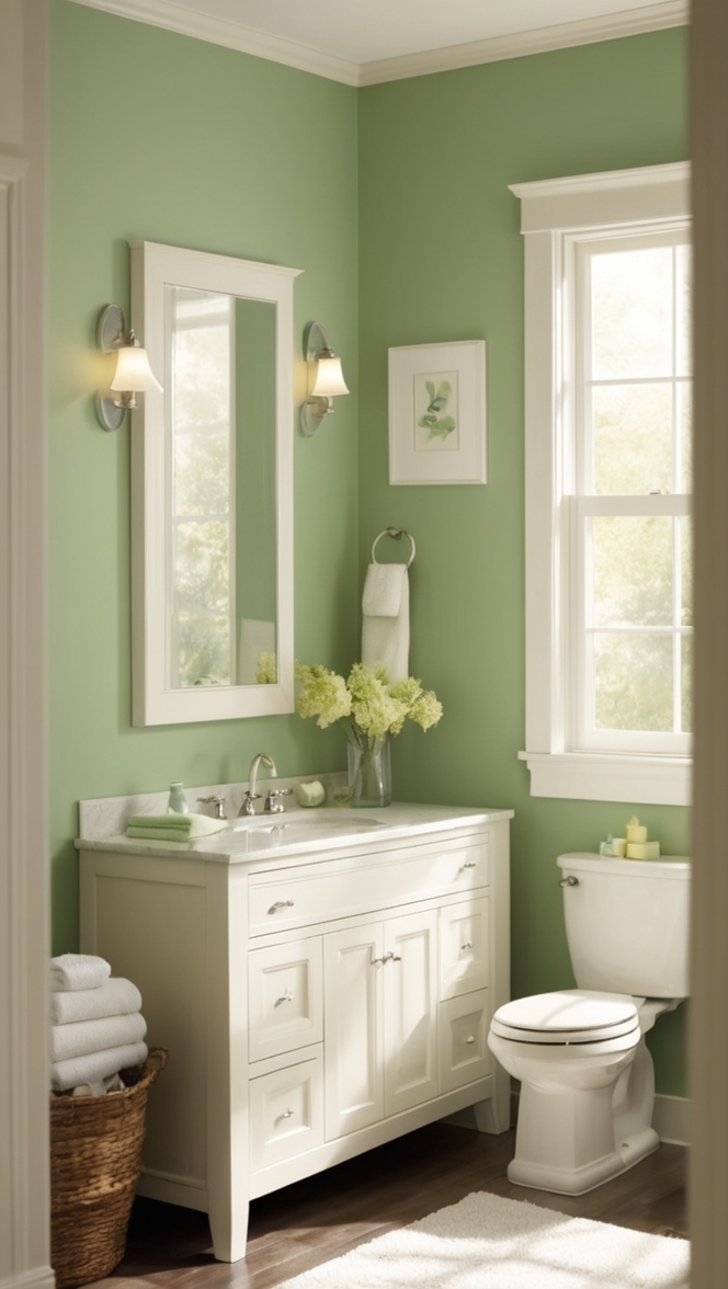 green bathroom design, modern small bathroom, small bathroom remodel ideas, small bathroom decor, bathroom renovation ideas
