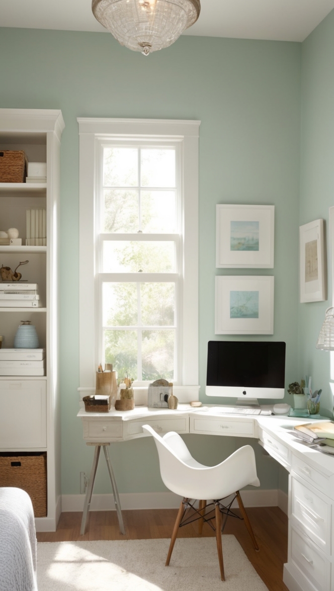 small home office decor, home office design ideas, guest room office, small office space, home office furniture