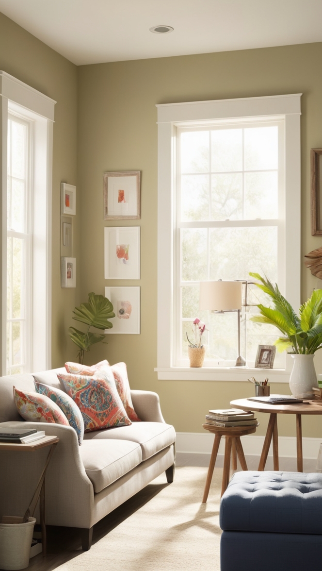 small office furniture, small office ideas, home office design, couch with desk, workspace design