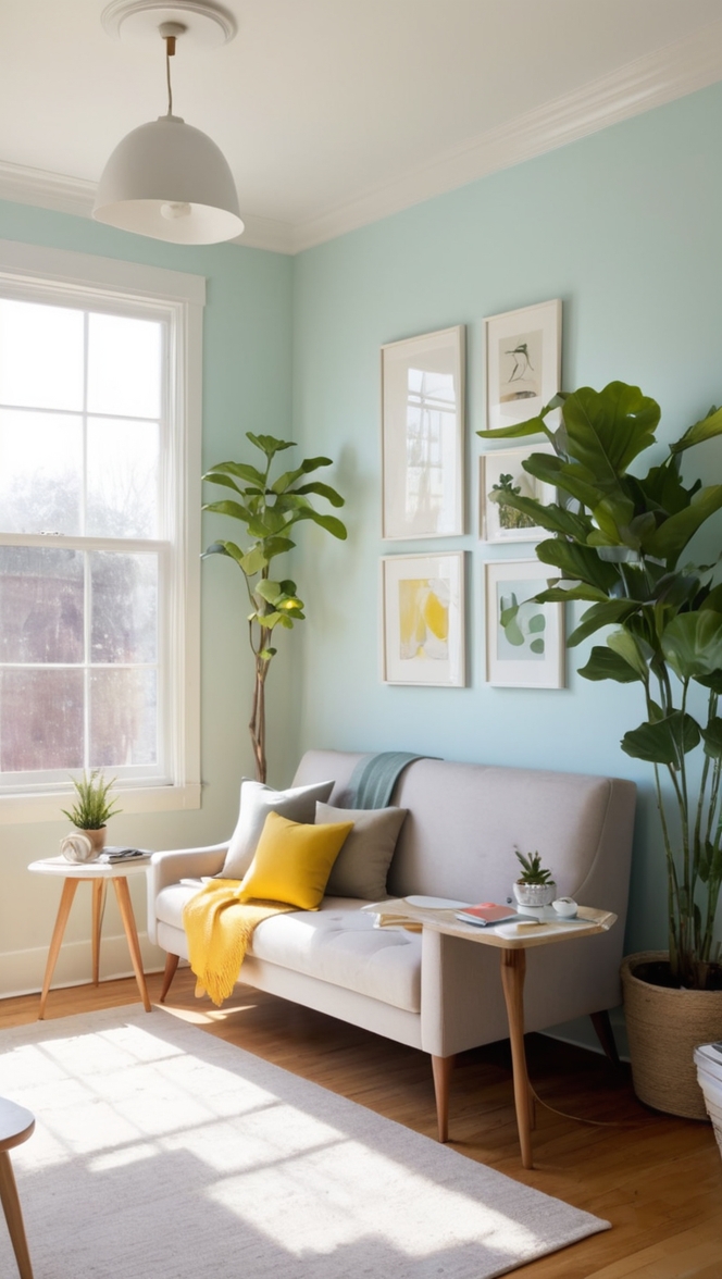 small office furniture, small office ideas, home office design, couch with desk, workspace design