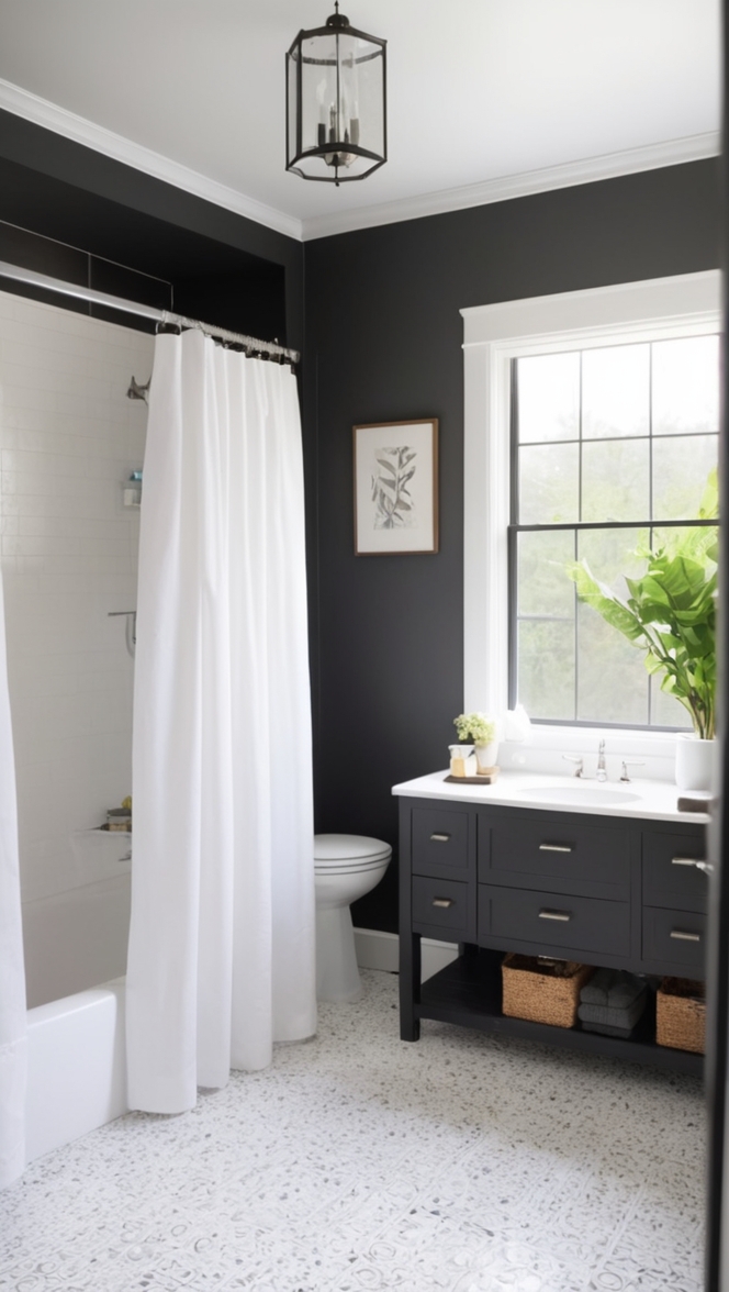 black bathroom decor, luxury black bathroom, modern black bathroom, black bathroom design, black bathroom tiles