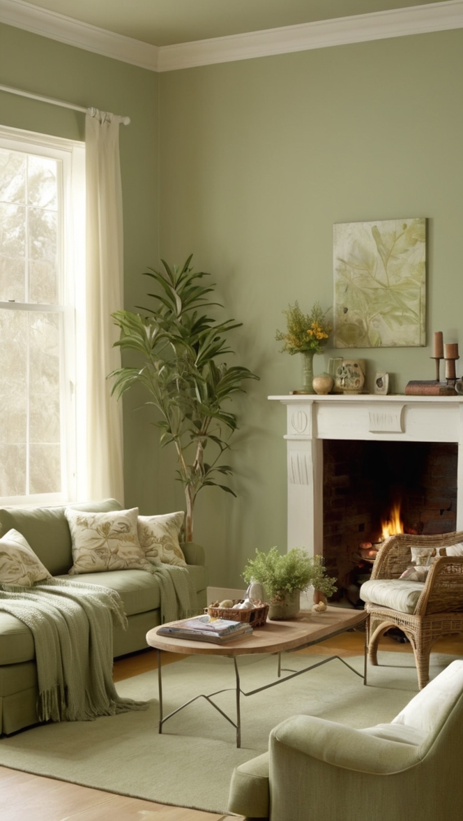 sage green sofa, sage green decor, sage green curtains, sage green walls, sage green furniture