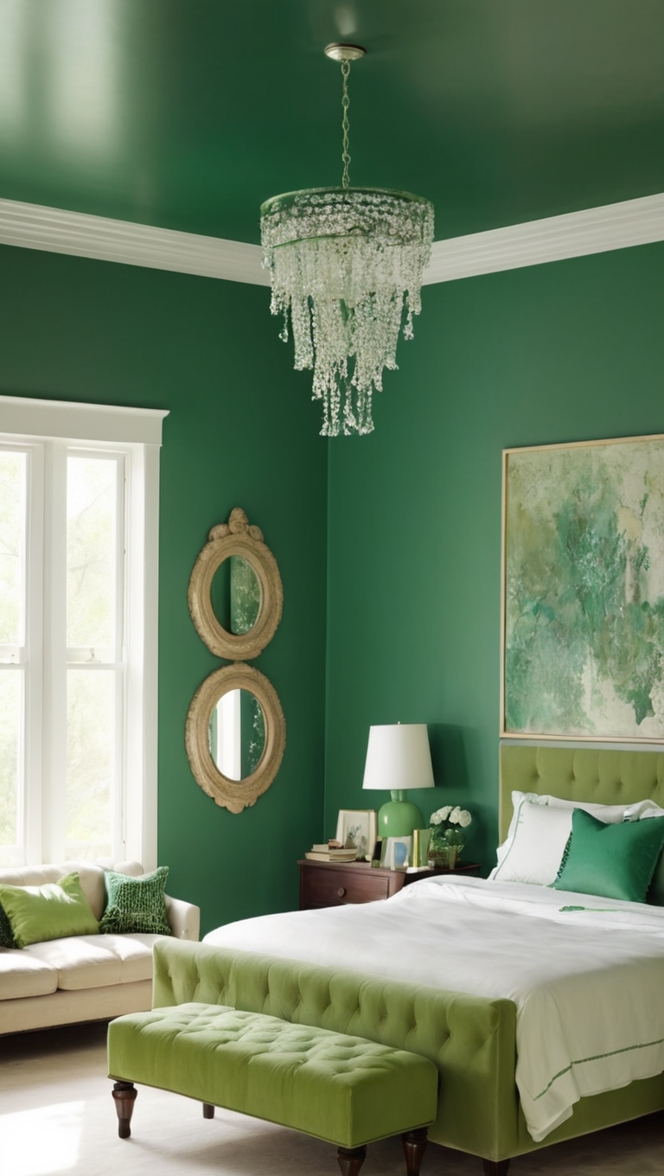 emerald green paint, emerald green decor, emerald green bedding, emerald green curtains, emerald green furniture