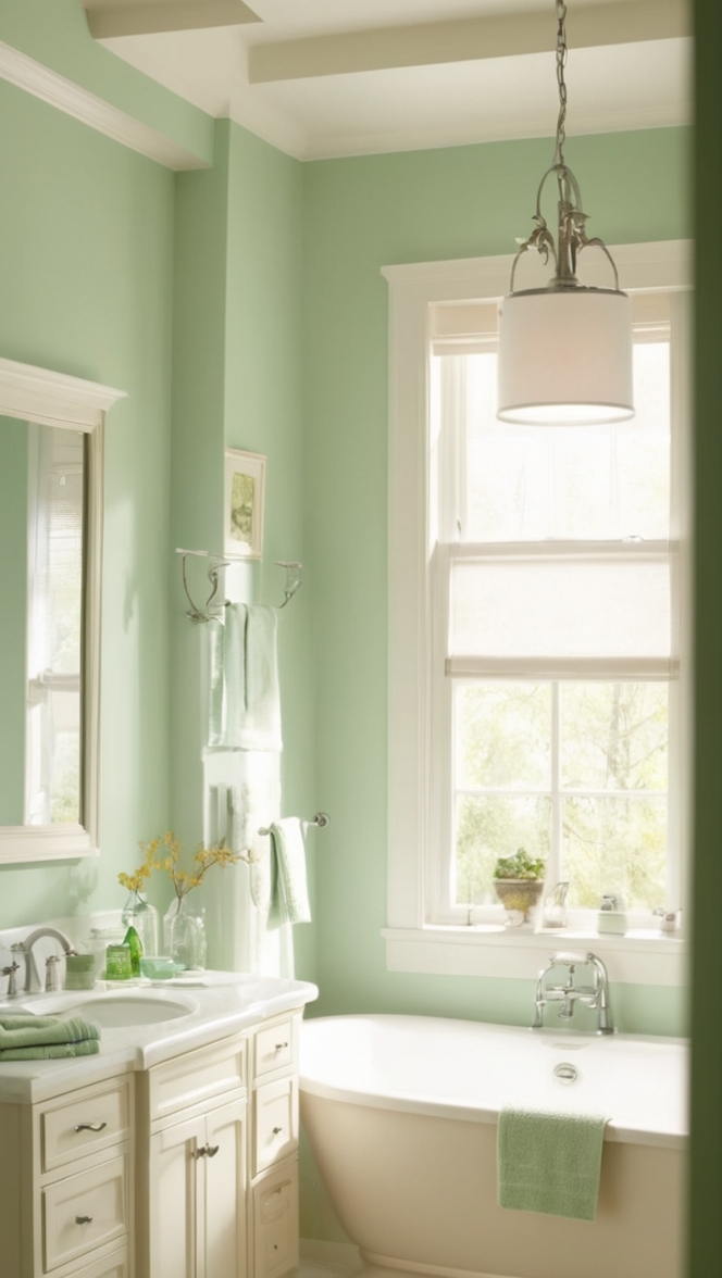 aesthetic bathroom decor, green bathroom accessories, modern bathroom design, luxury bathroom fixtures, minimalist bathroom renovation