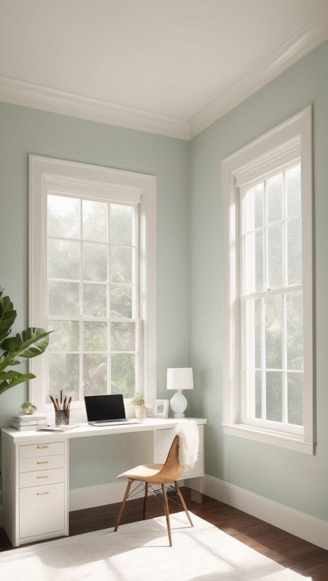 minimalist home office design, modern workspace decor, contemporary office interior, sleek office furniture, stylish home office setup