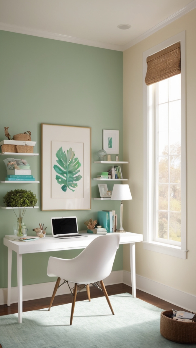 home office design, small office decor, efficient work space, compact home office, minimalist workstation